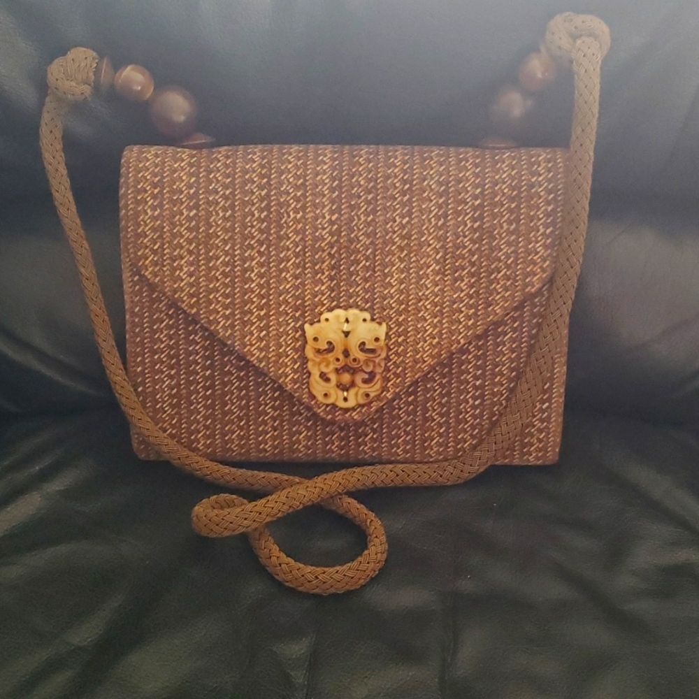 Rafael Sanchez brown velvet shoulder bag. Never been used.